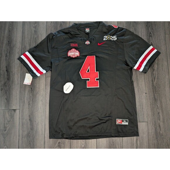 Jeremiah Smith #4 Ohio Buckeyes 🏈 2025 BLACKOUT Natty Champs Jersey XL - Picture 2 of 4